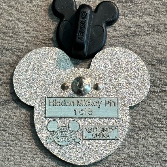 Disney Parks 2008 Mickey Mouse Head Pink Hidden Mickey No. 1 of 5 Trading Pin - Picture 3 of 4